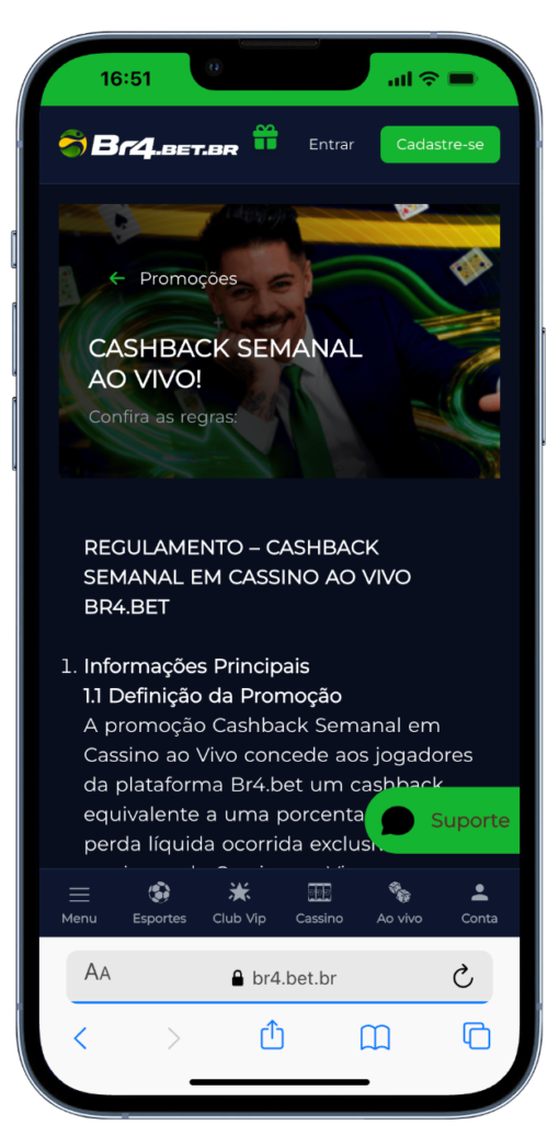 bônus br4bet - cashback semanal