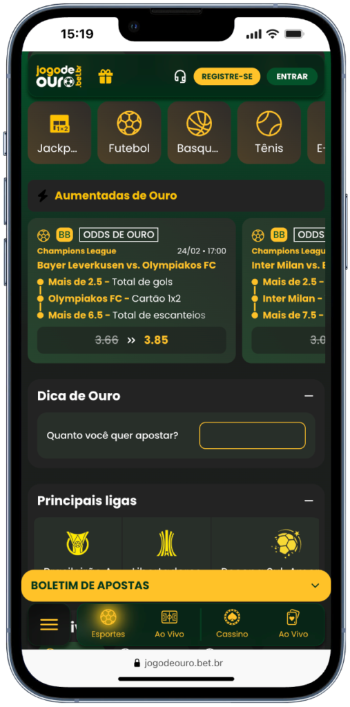 captura de tela do app jogo de ouro