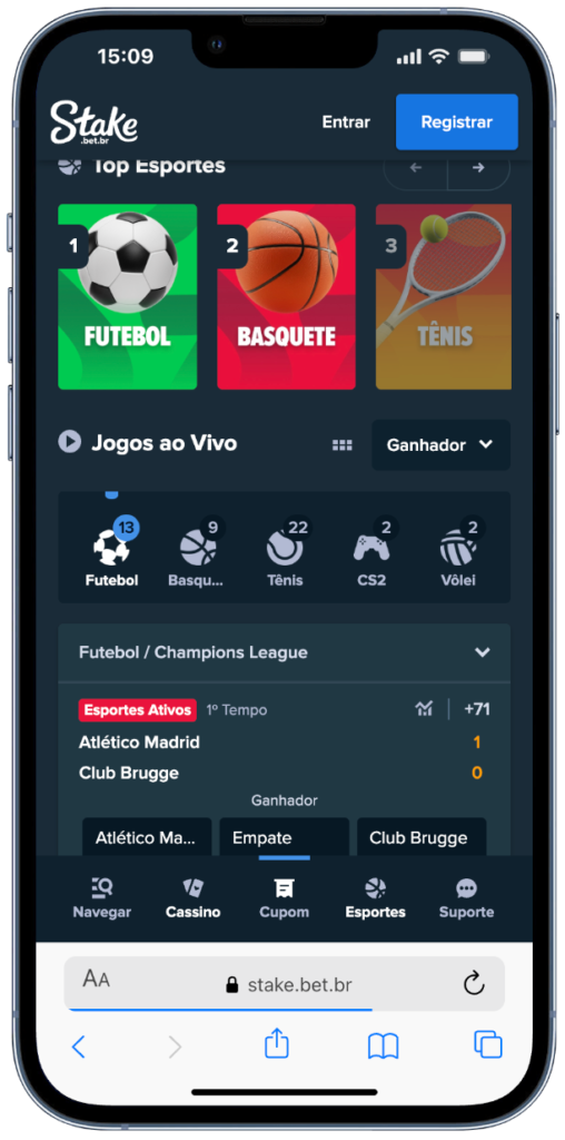 captura de tela da plataforma stake