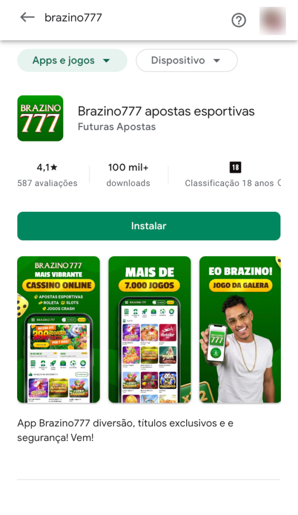 captura de tela do app Brazino777