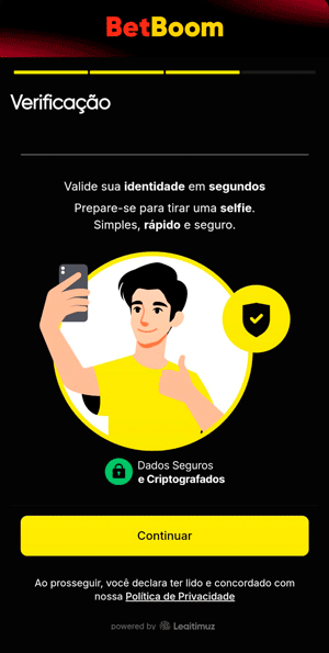 captura de tela da verificação de identidade na BetBoom