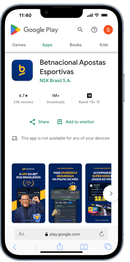 captura de tela do betnacional app