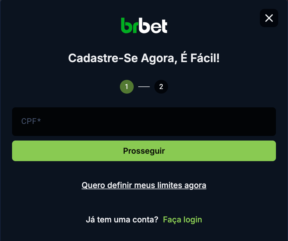 como se cadastrar sem código promocional BRBET