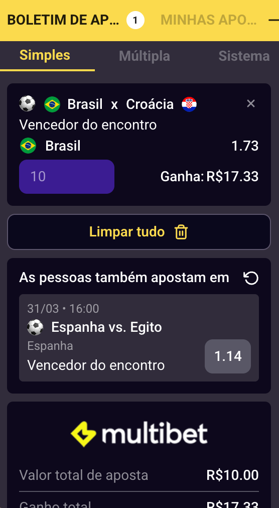 captura de tela do cash out da Multibet