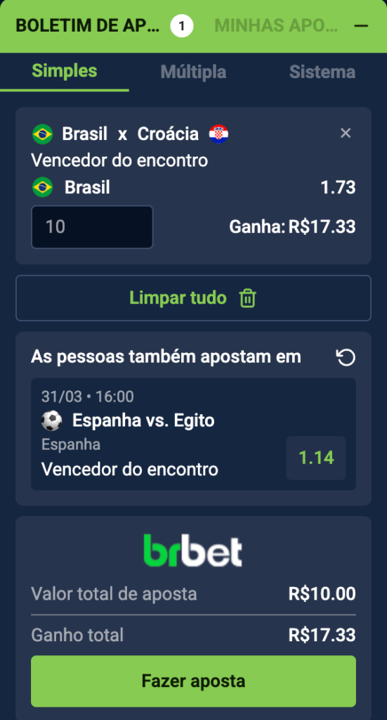 captura de tela cashout na brbet