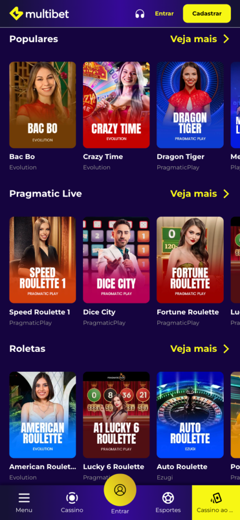 captura de tela do cassino ao vivo Multibet