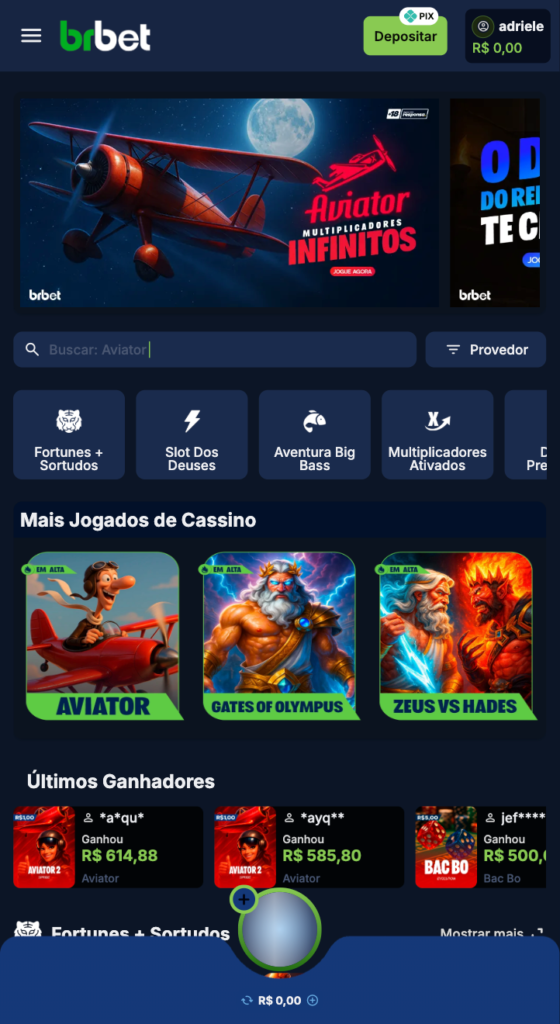 captura de tela do cassino novo BRBET