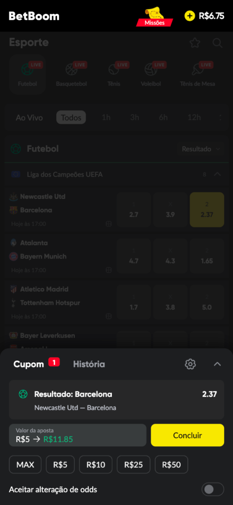 captura de tela de como apostar na BetBoom
