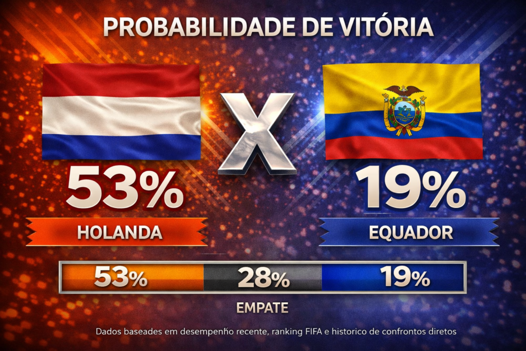Confira os melhores palpites para Holanda x Equador. Estatísticas atualizadas, melhores odds e onde assistir.