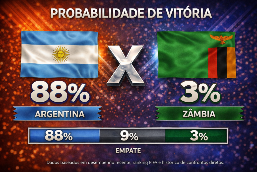 Confira os melhores palpites para Argentina x Zâmbia. Estatísticas atualizadas, melhores odds e onde assistir.