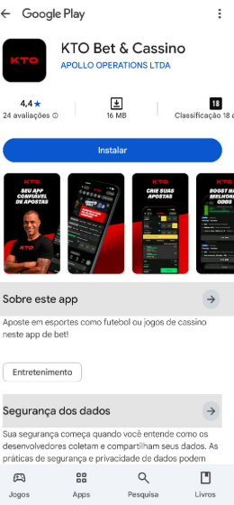 captura de tela do app KTO na Play Store