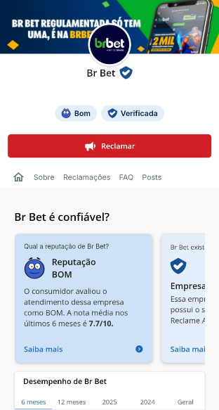 captura de tela da reputação da BRBET no Reclame Aqui