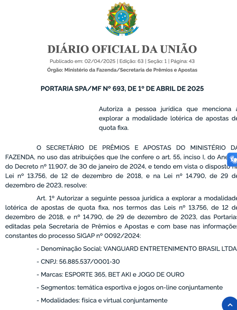 captura de tela da licença da Jogo de Ouro Bet