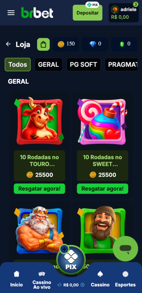 BRBET Bônus: Loja para troca dos BR Points