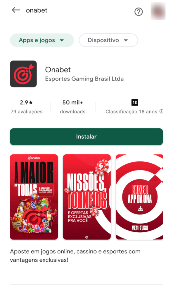 captura de tela do app Onabet