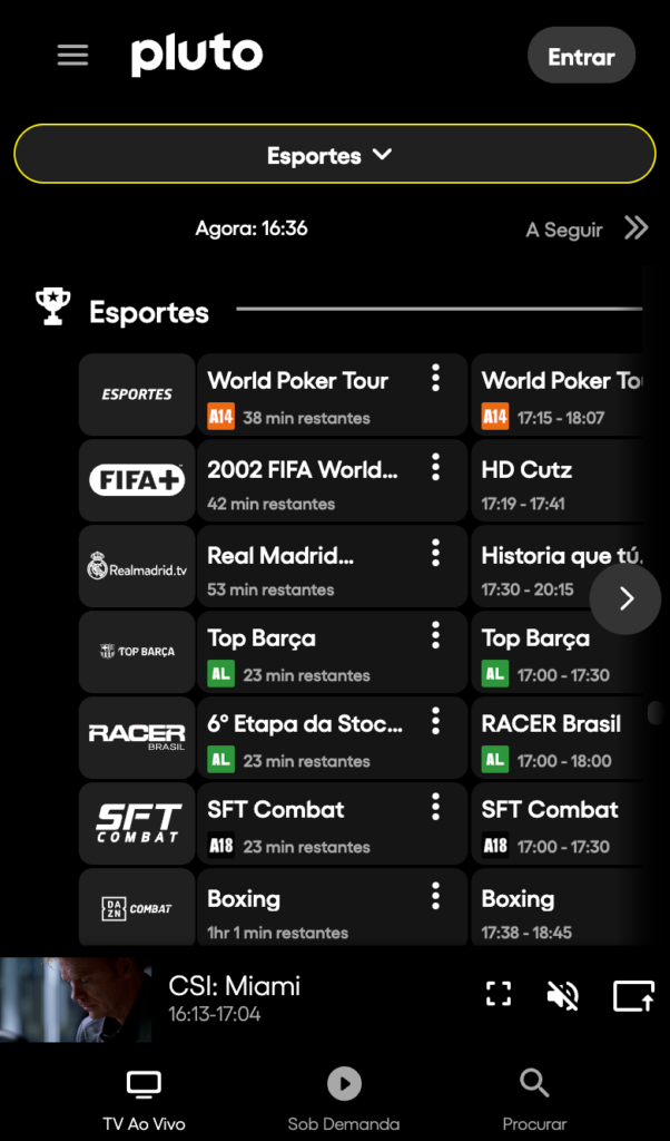 app de futebol: pluto tv