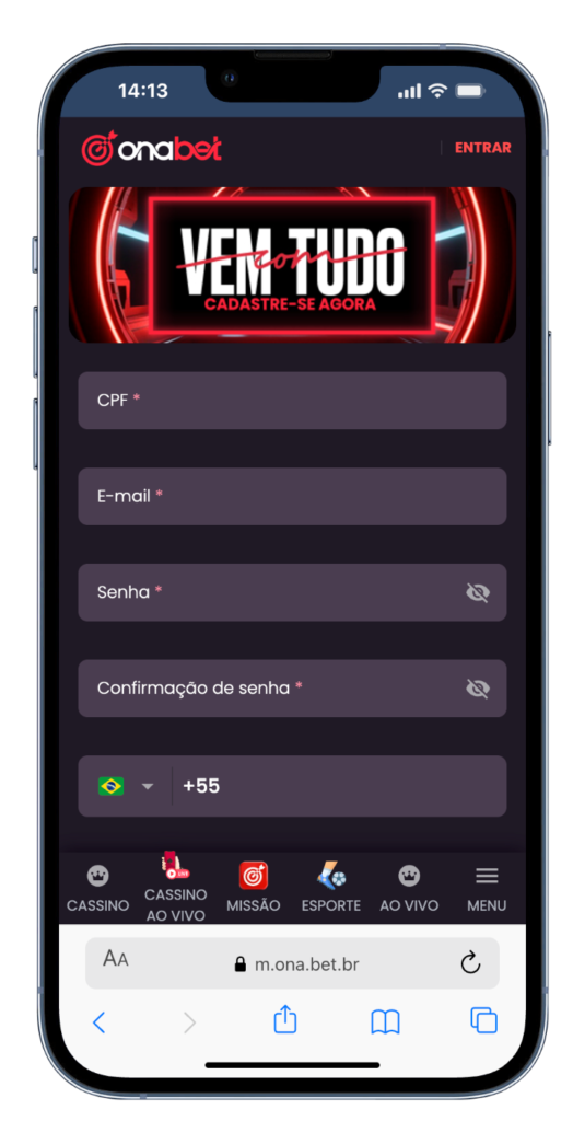 como se cadastrar e liberar bônus na Onabet