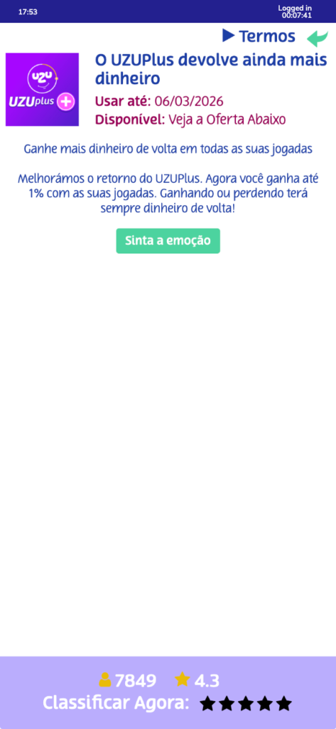 bônus PlayUZU de cashback: captura de tela do funcionamento da oferta