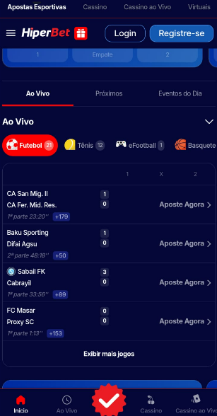 captura de tela da Hiperbet com mercados para a Copa do Mundo