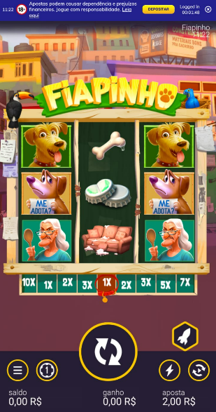 Tela de jogo de slot no app da PlayUZU.