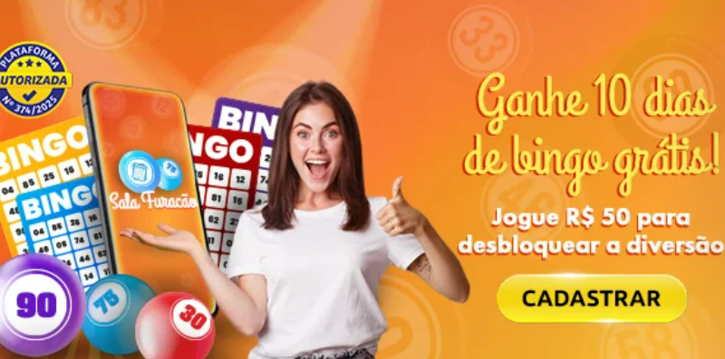 captura de tela da oferta de bingo grátis Bacana Play bônus