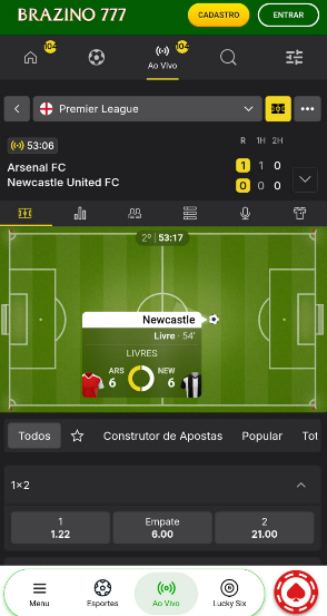 Apostas ao vivo na Brazino777