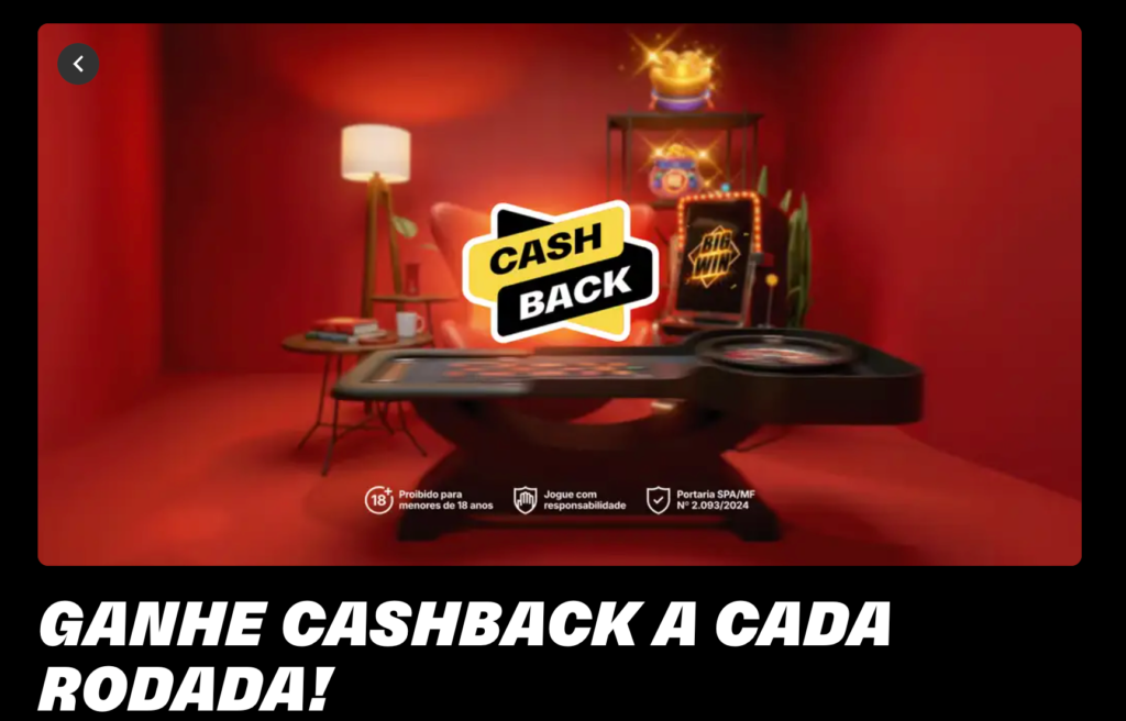 captura de tela do programa de cashback da KTO.