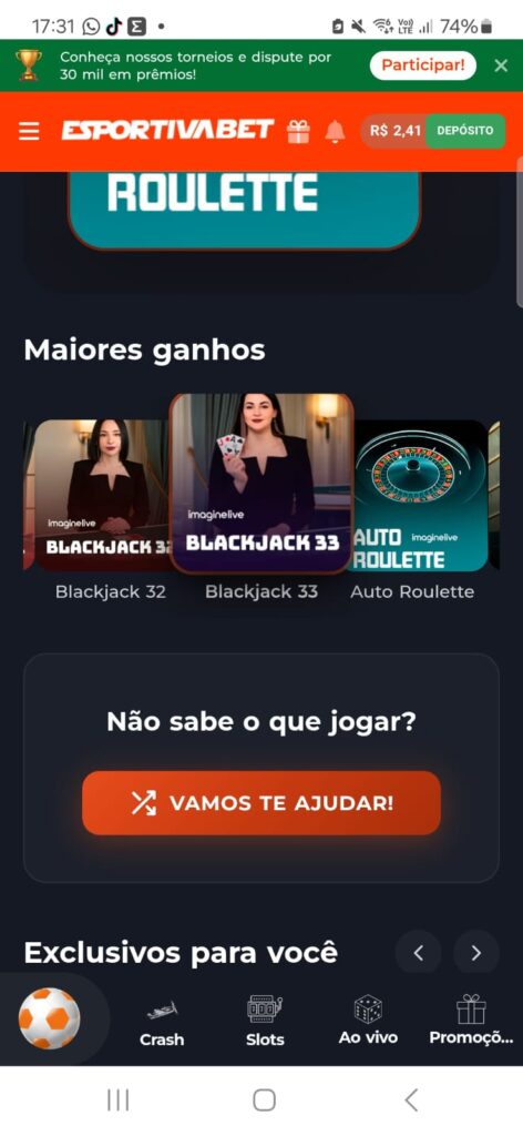 captura de tela de ferramenta exclusiva do cassino Esportiva bet