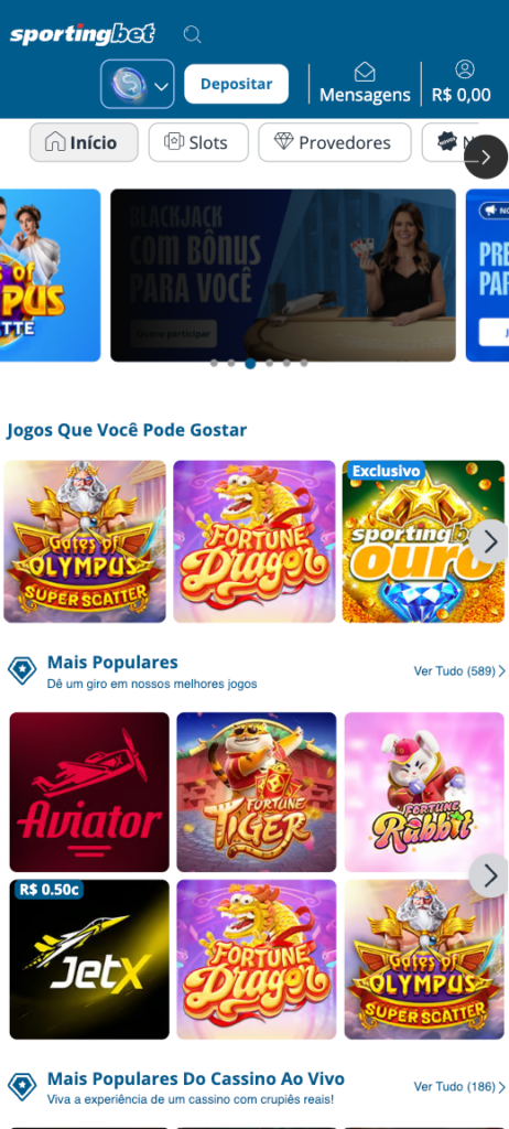 captura de tela dos jogos de slots do cassino Sportingbet