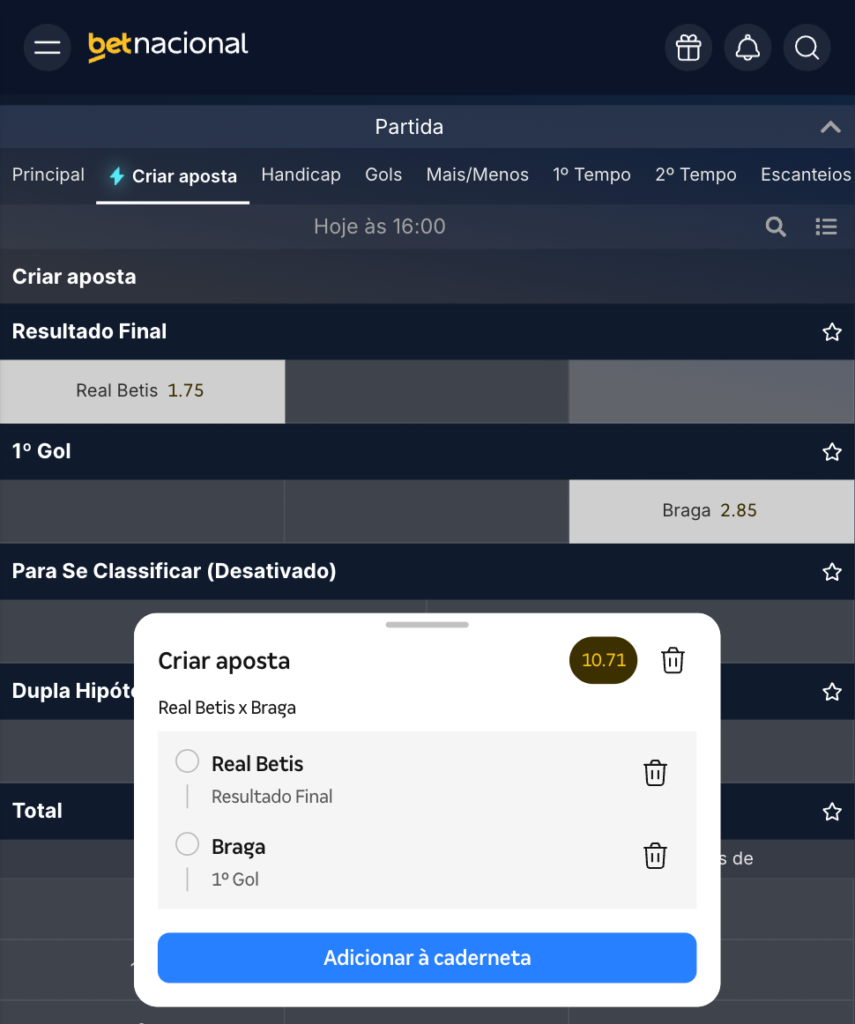 captura de tela de como usar o Criar Aposta Betnacional