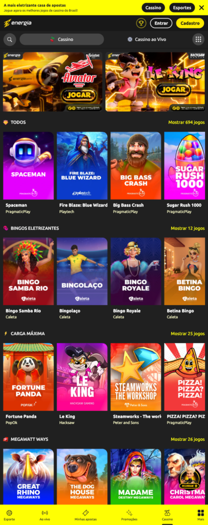 captura de tela do novo cassino online Energia Bet