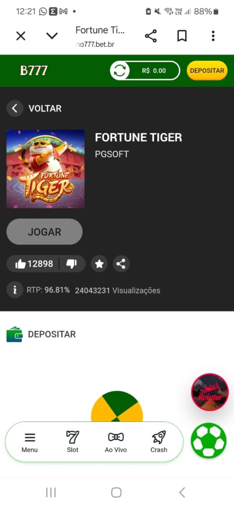 captura de tela do Fortune Tiger na Brazino777