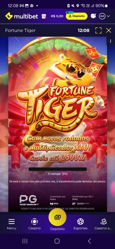 captura de tela do jogo do tigrinho na Multibet
