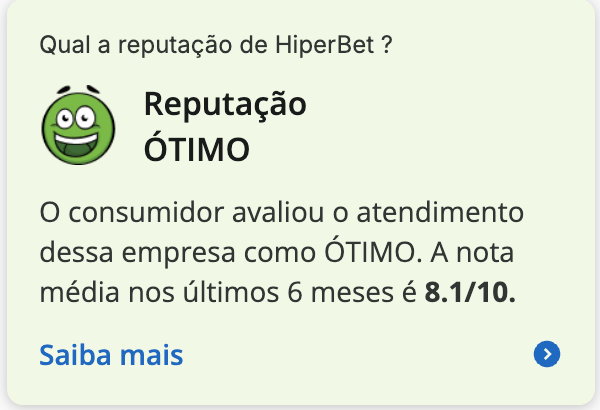 captura de tela da reputação da Hiperbet no Reclame Aqui