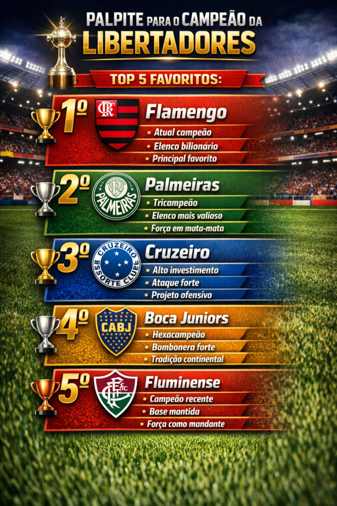palpite Libertadores: chances para campeão