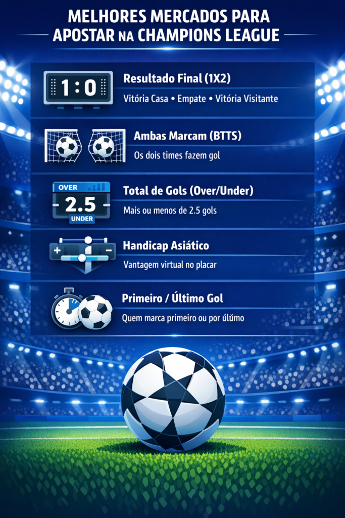 palpites champions league: melhores mercados para apostar