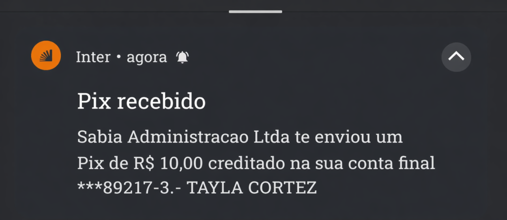 captura de tela do pagamento da Lotogreen