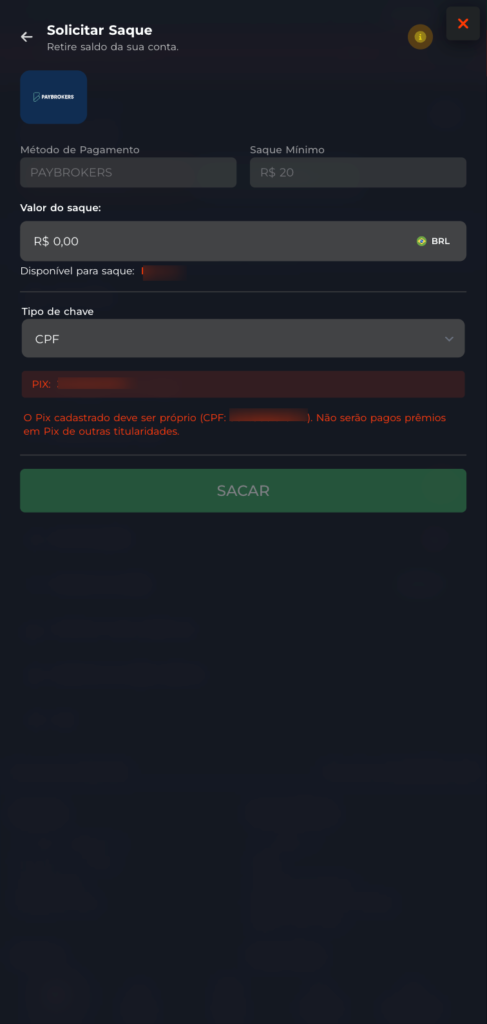 captura de tela do processo de saque na Esportiva Bet