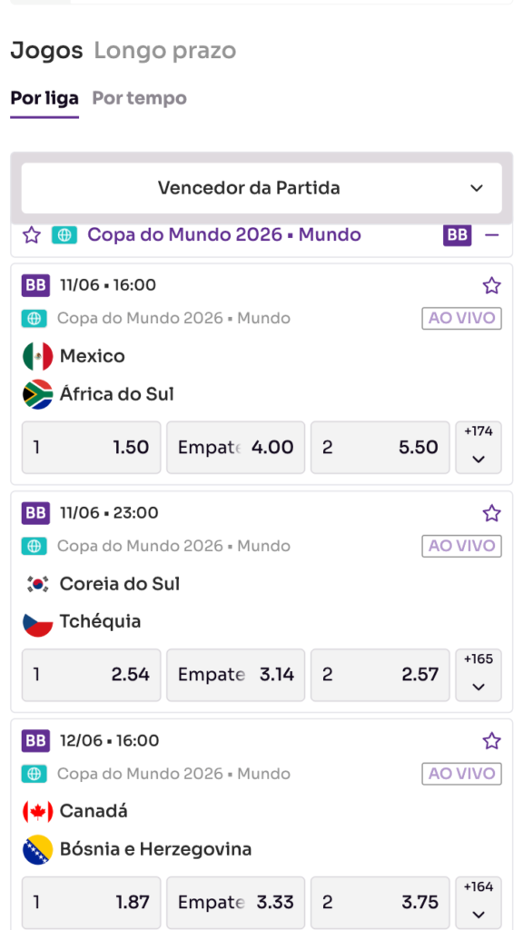 captura de tela das apostas na copa do mundo na sorte online