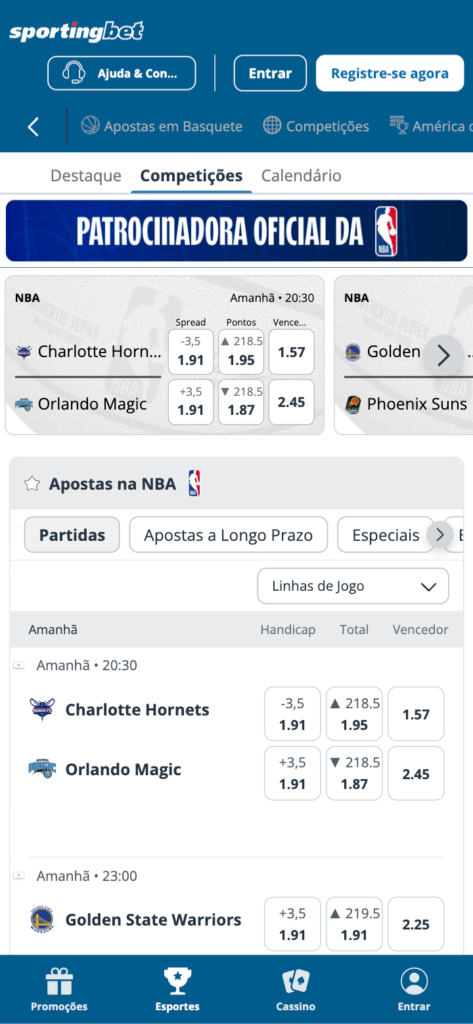 melhor site de aposta NBA: Sportingbet