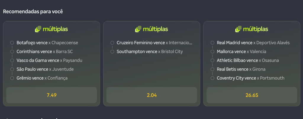 captura de tela das Super Odds da Betnacional