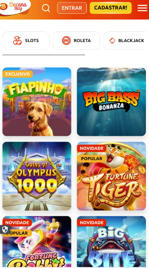Imagem da tela dos slots no cassino do app da Bacana Play