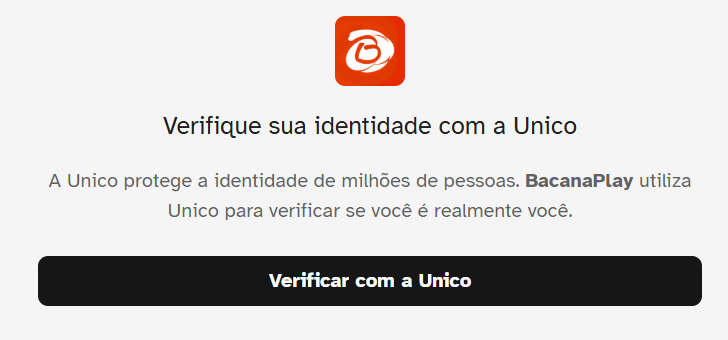 Imagem da tela após o cadastro na Bacana Play para iniciar a verificação de identidade