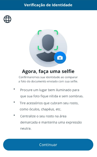 Tela da verificação de identidade na Sportingbet