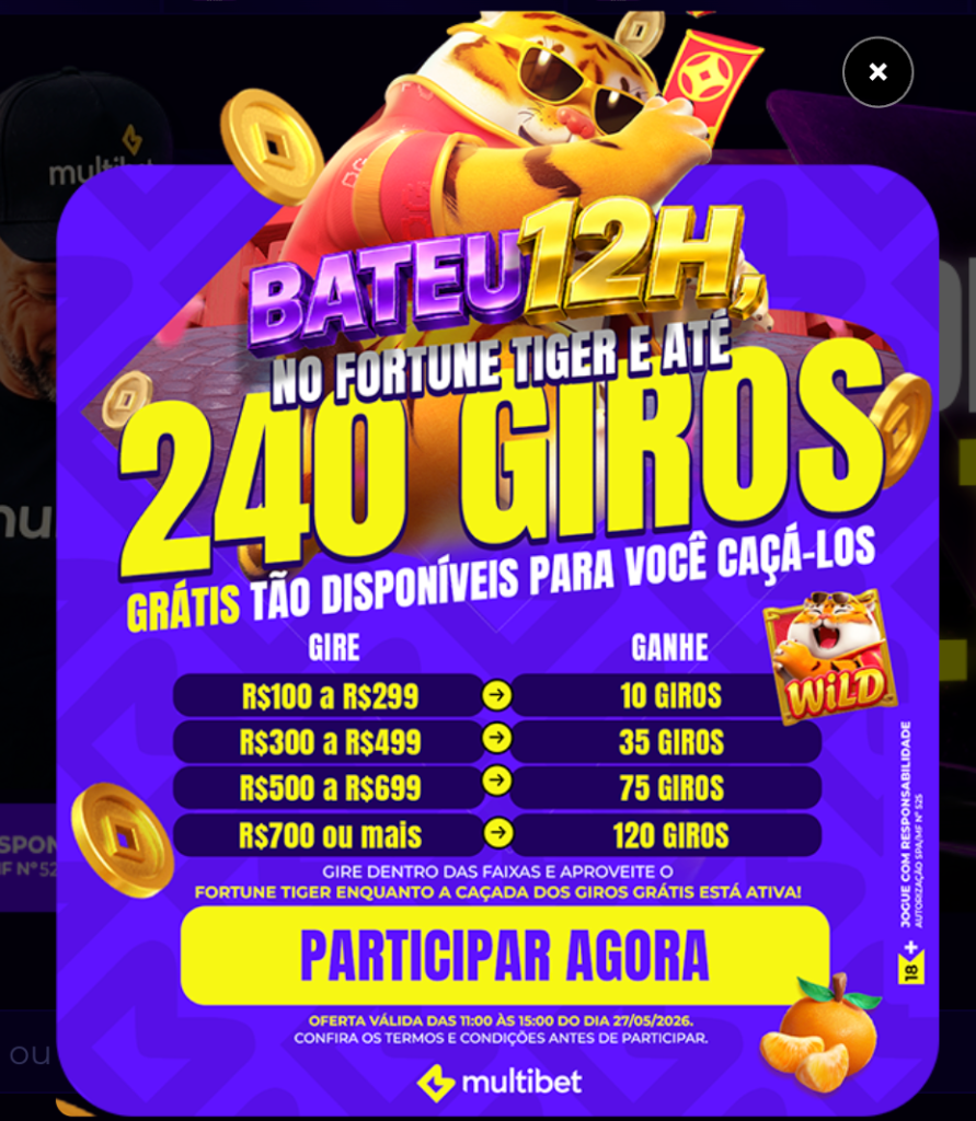 captura de tela das rodadas grátis na Multibet