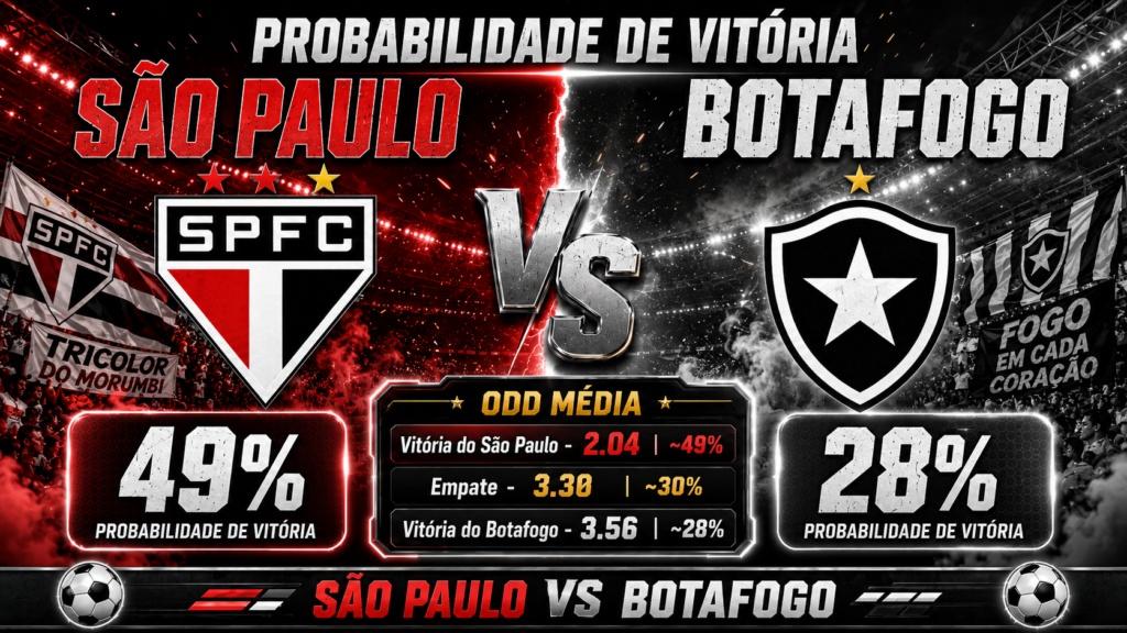 Probabilidade de vitória em São Paulo x Botafogo