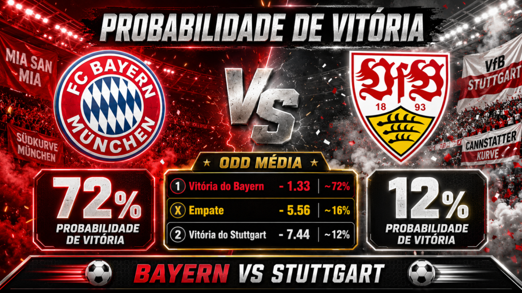 Probabilidade de vitória em Bayern x Stuttgart pela DFB Pokal