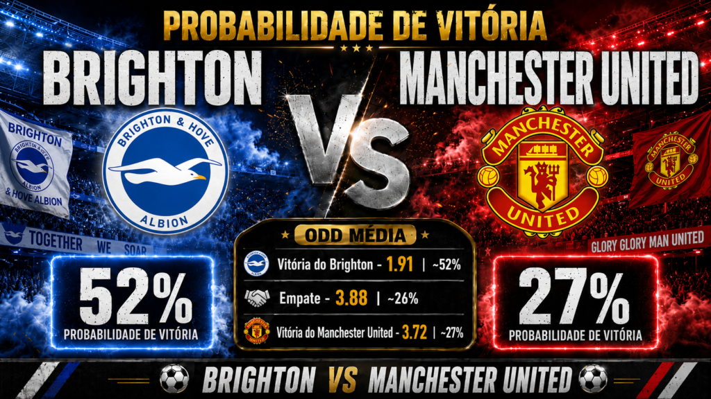 Probabilidade de vitória para Brighton x Manchester United
