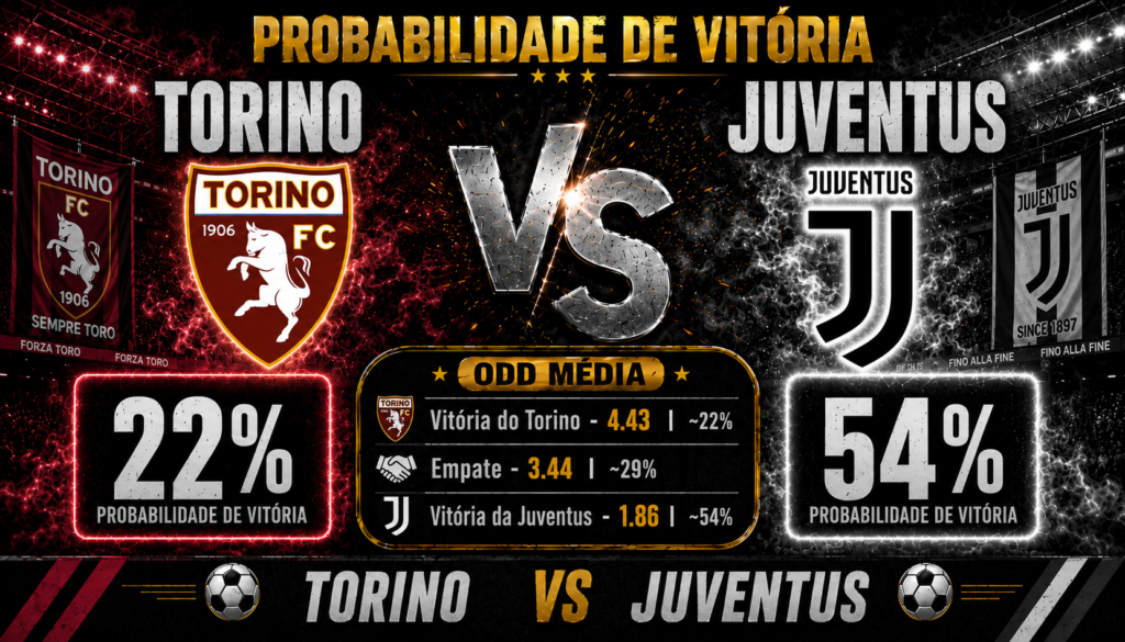  Probabilidade de vitória em Torino x Juventus