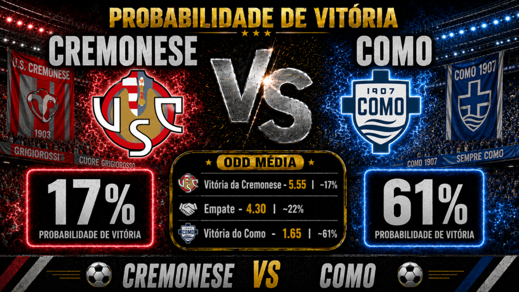 Probabilidade de vitória em Cremonese x Como